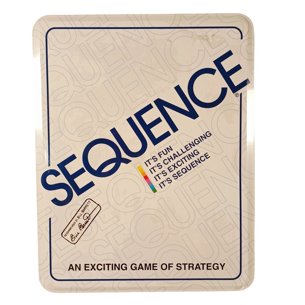 New Vintage 1995 Original Sequence Board Game Tin Jax #8040 Complete Nostalgic‎